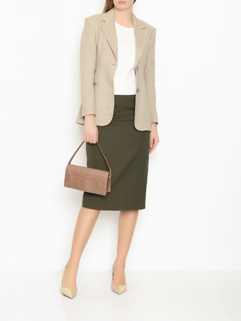 Юбка прямого кроя из денима Max Mara - МодельОбщийВид