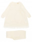 Платье трикотажное из шерсти декорированные кружевом, в комплекте с брюками Eugenia Kim  –  Общий вид