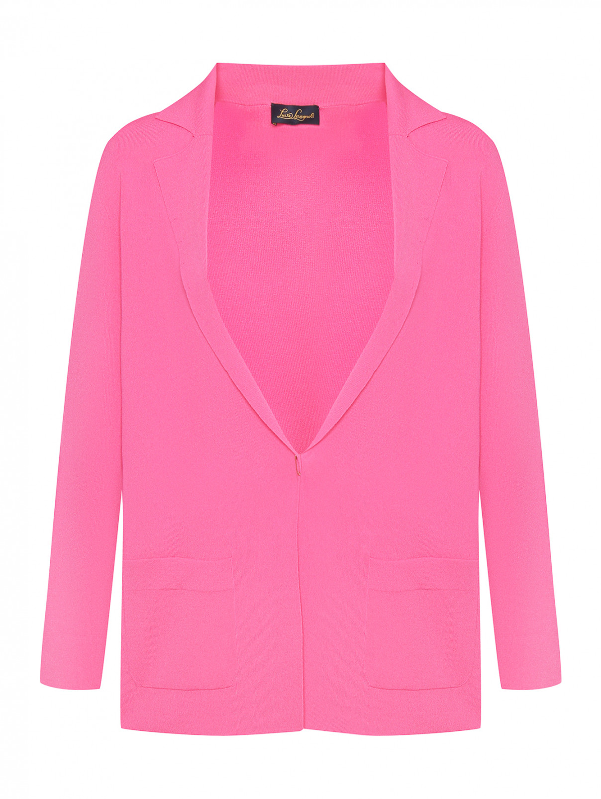 Трикотажный жакет с карманами Luisa Spagnoli  –  Общий вид  – Цвет:  Розовый