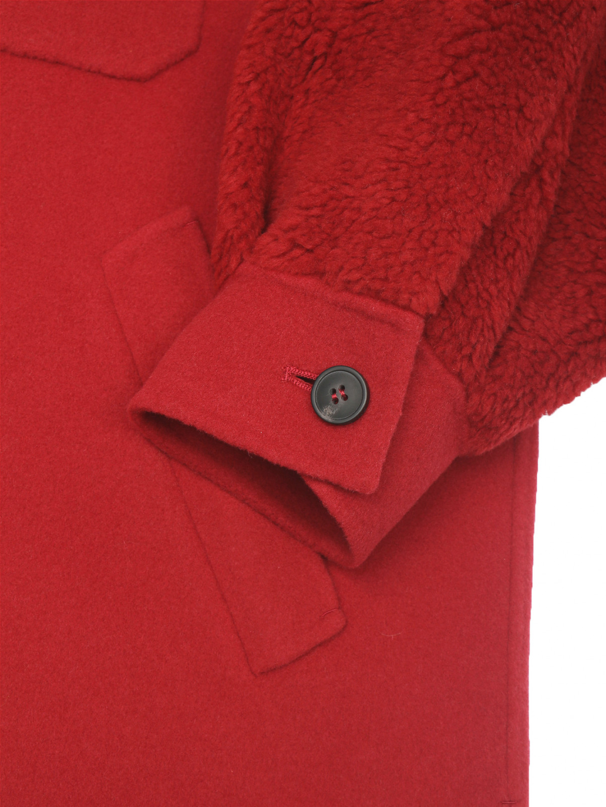 Куртка-рубашка из шерсти Weekend Max Mara  –  Деталь  – Цвет:  Красный