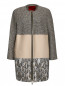 Пальто с боковыми карманами декорированное пайетками Moncler  –  Общий вид