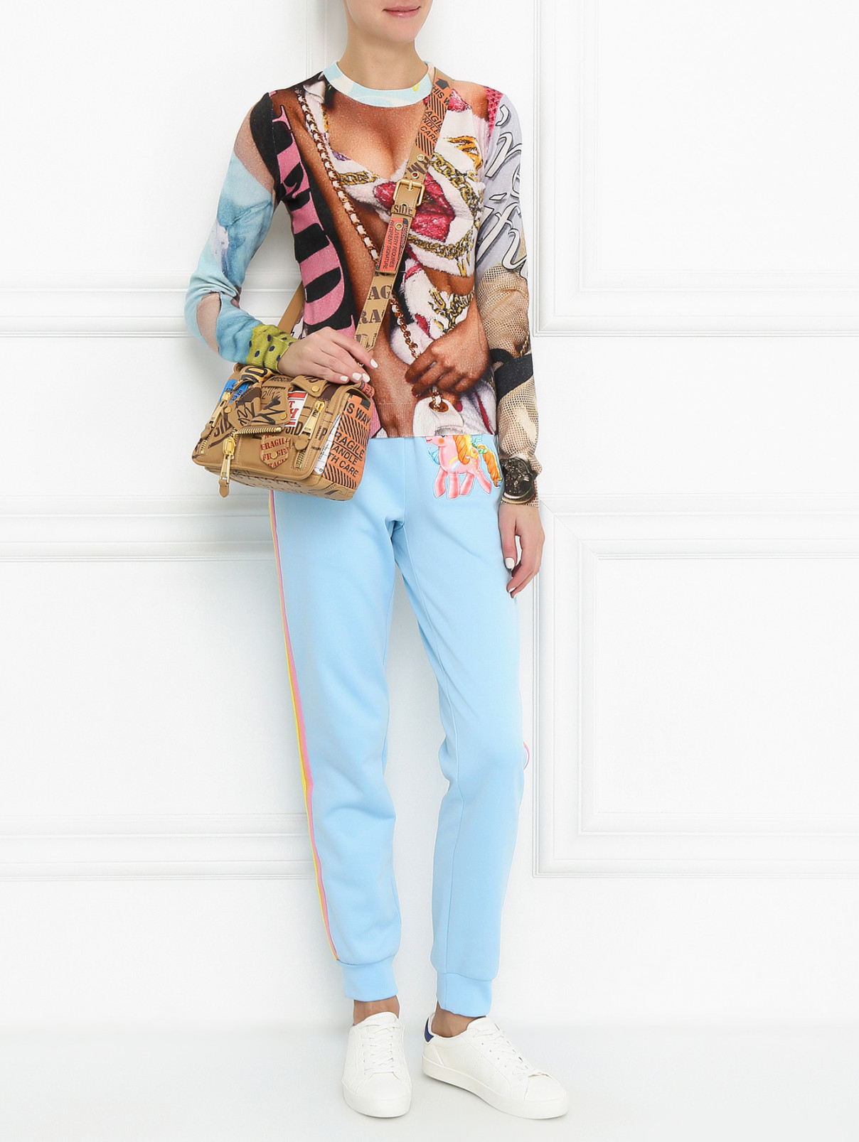 Джемпер из шерсти с узором Moschino Couture  –  Модель Общий вид  – Цвет:  Мультиколор