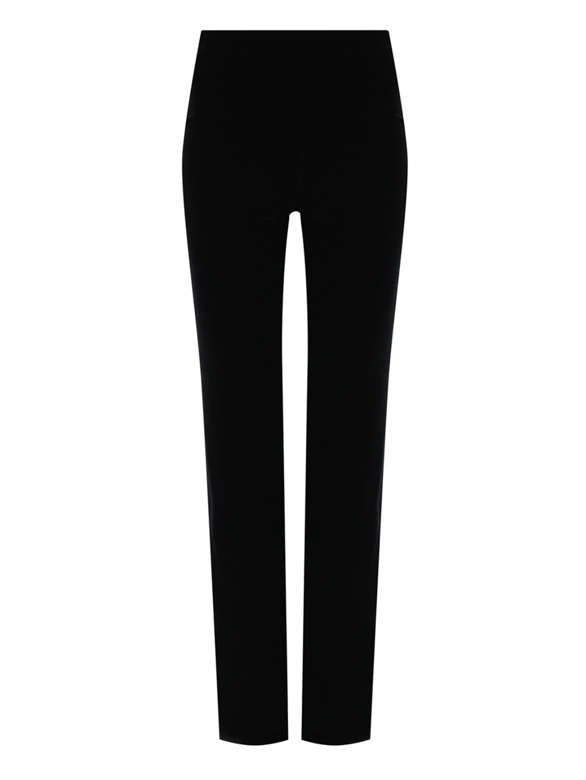 Однотонные брюки из вискозы и шелка Moschino Boutique  –  Общий вид  – Цвет:  Черный