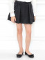 Юбка из шерсти и кашемира с фактурной вставкой Baby Dior  –  Модель Верх-Низ