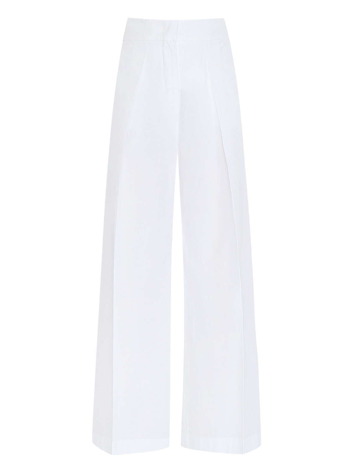 Широкие брюки из хлопка Sportmax  –  Общий вид  – Цвет:  Белый