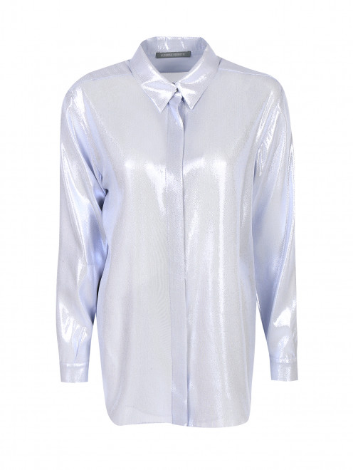Блуза из смешанного шелка металлизированная Alberta Ferretti - Общий вид