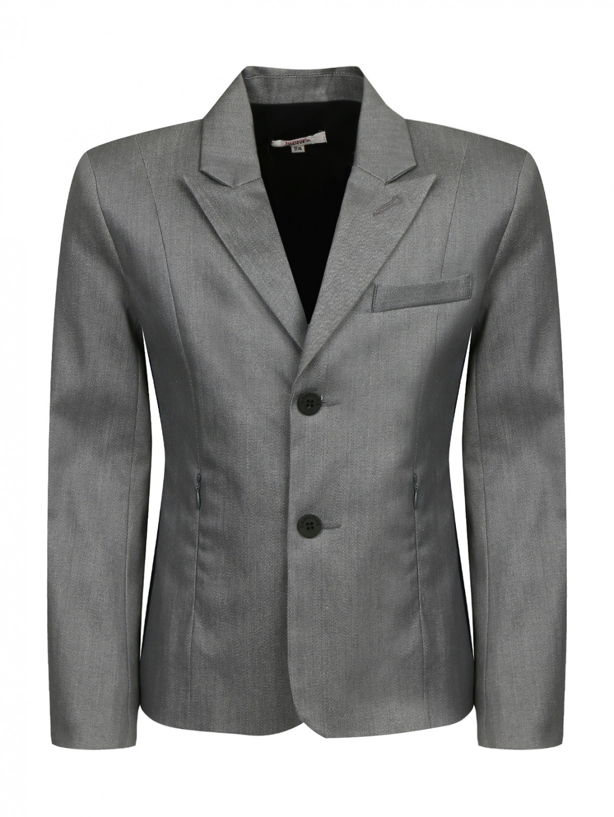Пиджак с трикотажной вставкой на спинке Gaultier Junior  –  Общий вид  – Цвет:  Серый
