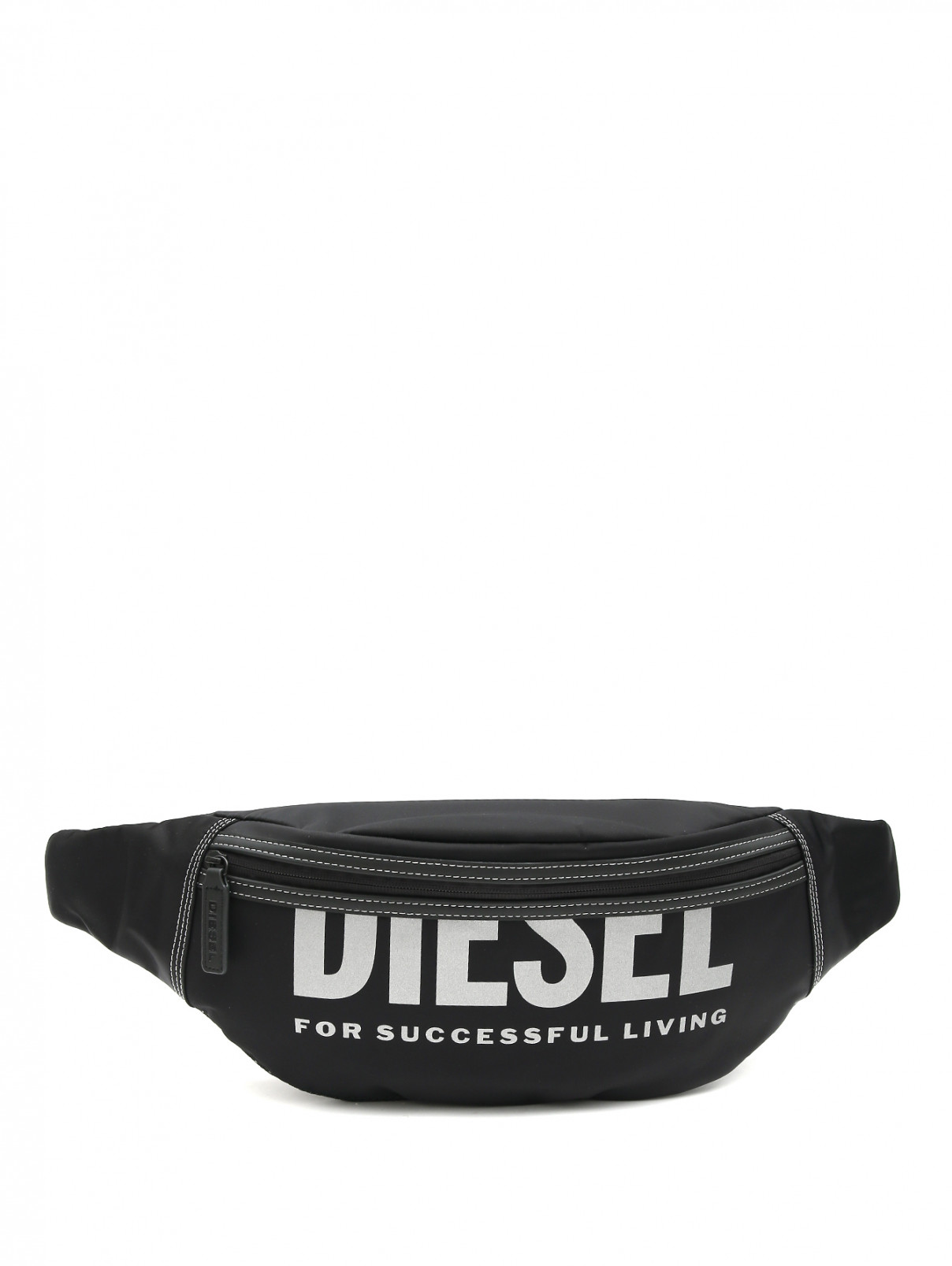 Поясная сумка с принтом Diesel  –  Общий вид  – Цвет:  Черный
