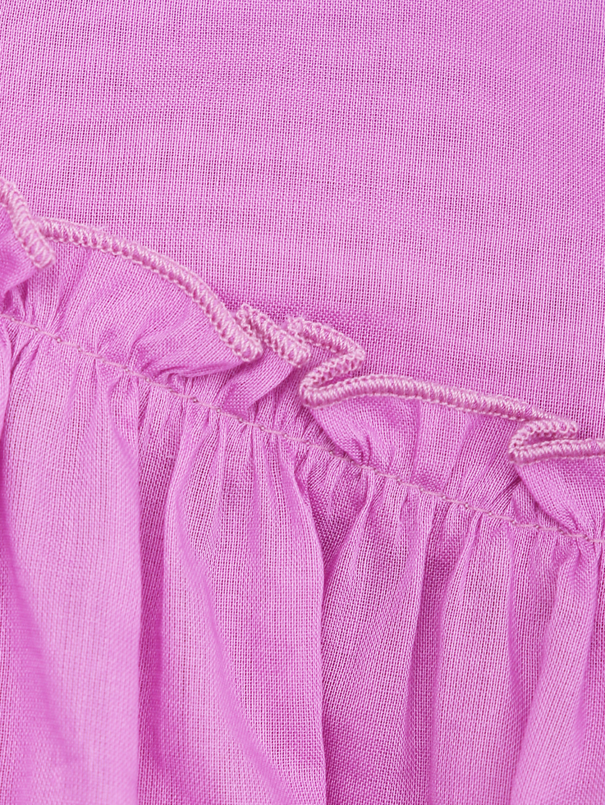 Хлопковая блуза с кокеткой Il Gufo  –  Деталь  – Цвет:  Фиолетовый