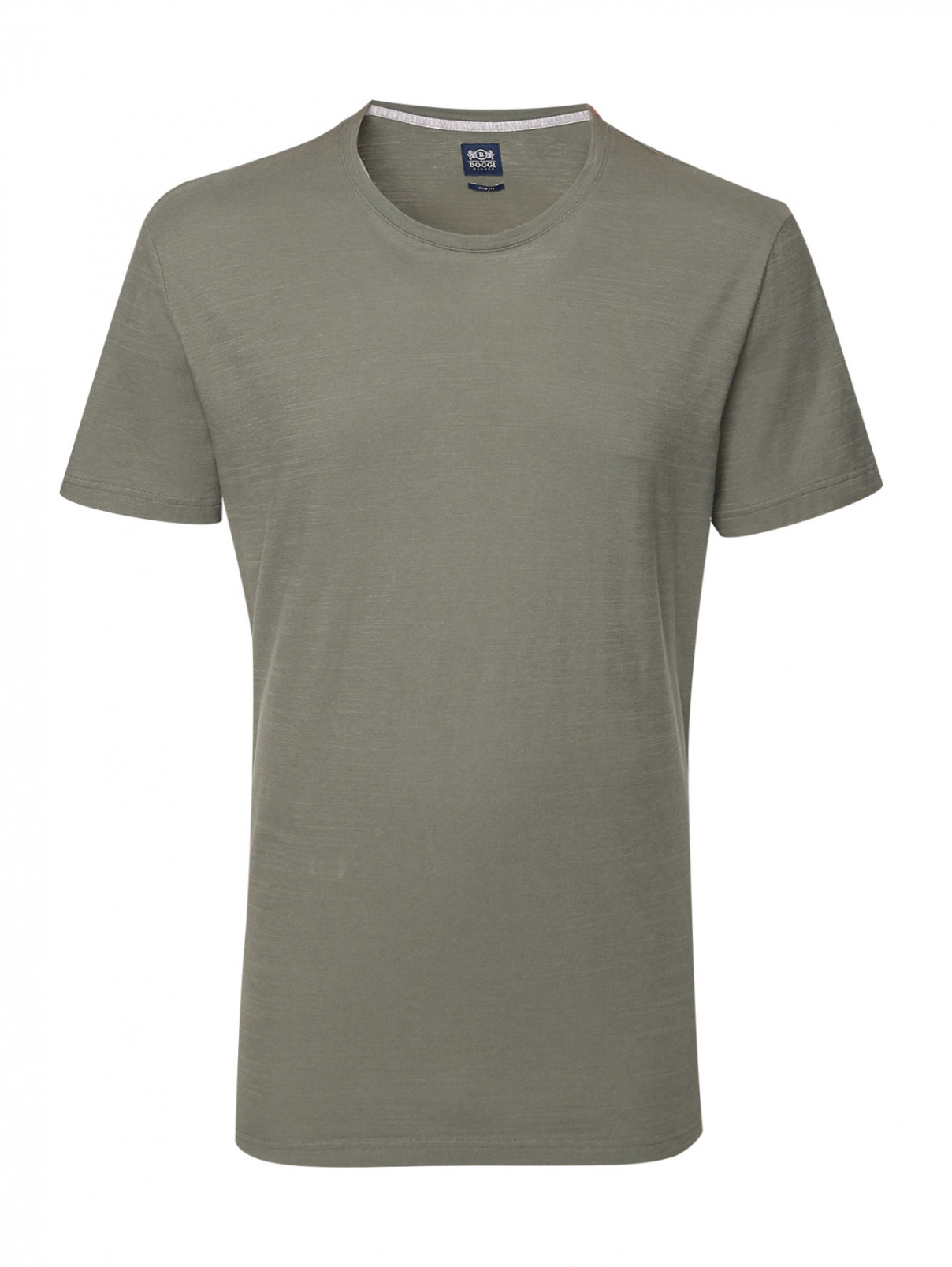 Базовая футболка из хлопка Boggi  –  Общий вид  – Цвет:  Зеленый