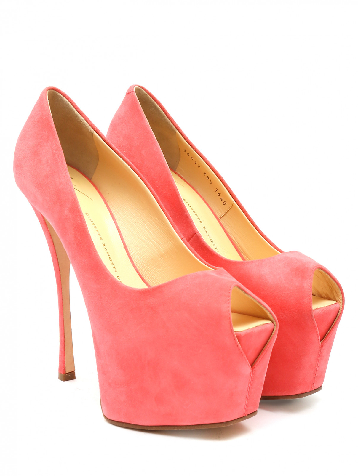 Туфли с открытым носом на высоком каблуке Giuseppe Zanotti  –  Общий вид  – Цвет:  Розовый
