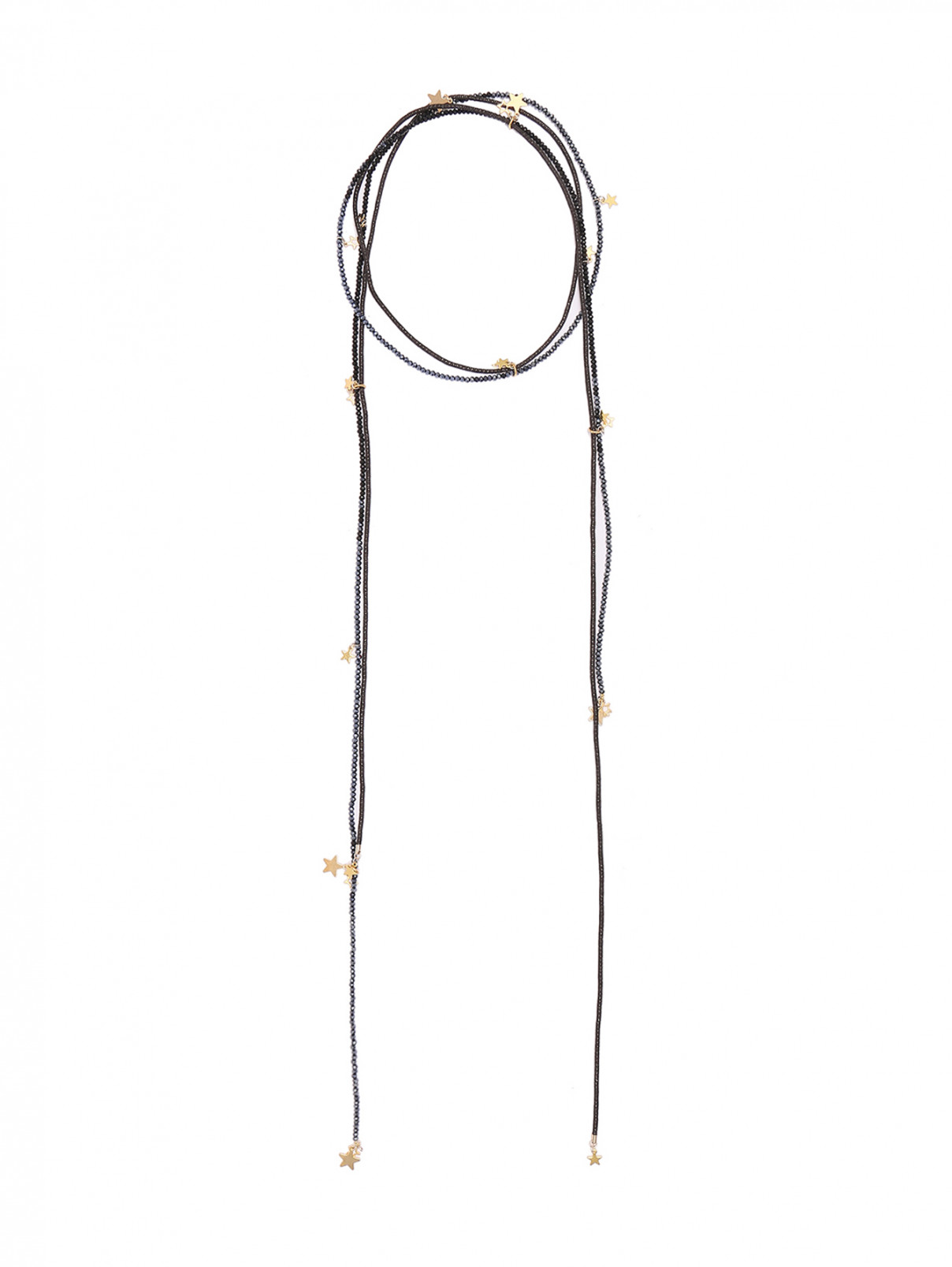 Многоярусное ожерелье из стекла Lorena Antoniazzi  –  Общий вид  – Цвет:  Черный