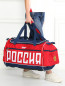 Спортивная сумка с контрастными вставками и сменным плечевым ремнем BOSCO  –  Модель Верх-Низ