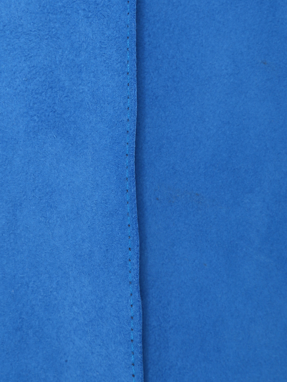 Пальто из замши с накладными карманами Marina Rinaldi  –  Деталь1  – Цвет:  Синий