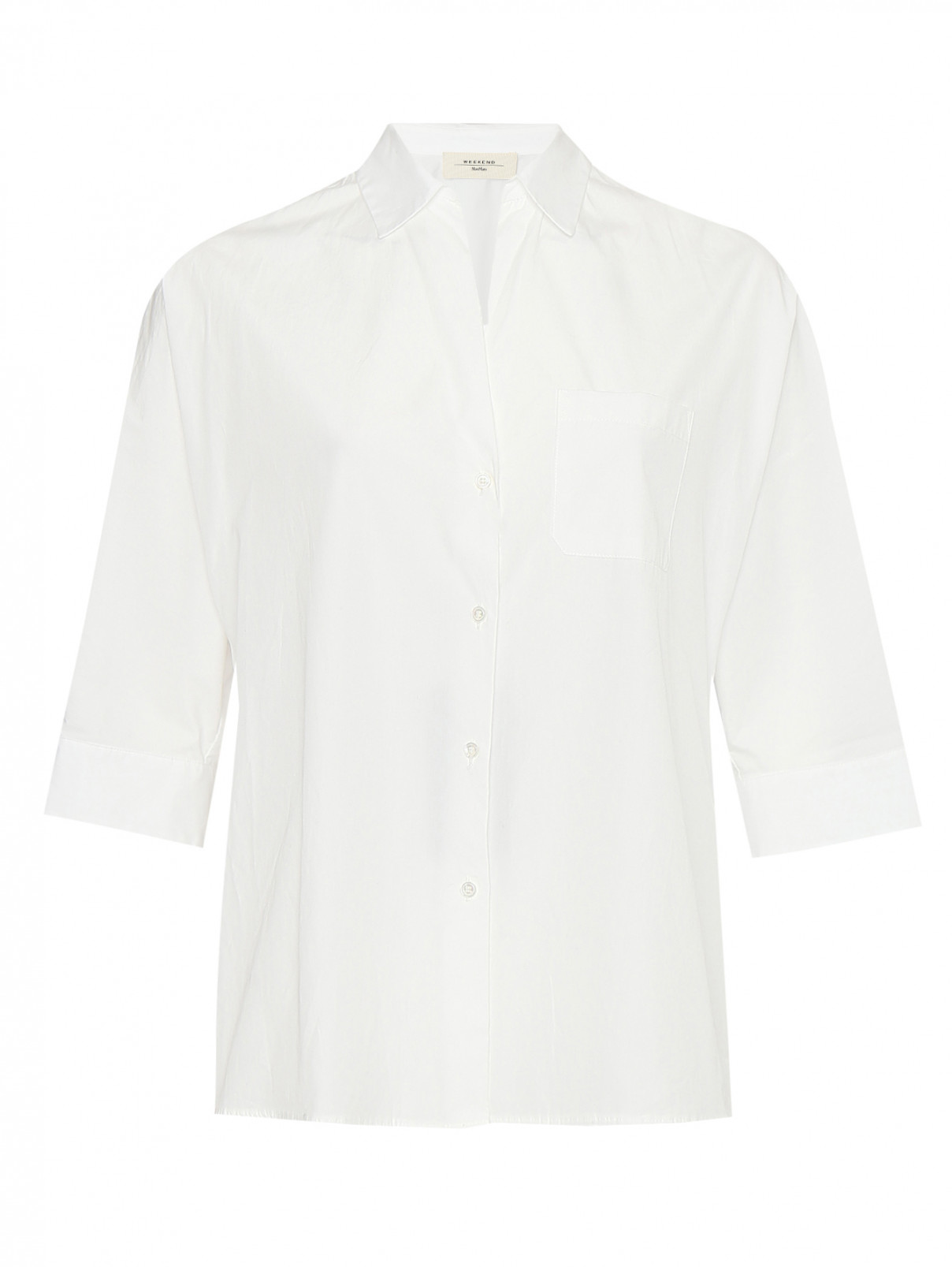 Рубашка из хлопка с короткими рукавами Weekend Max Mara  –  Общий вид  – Цвет:  Белый