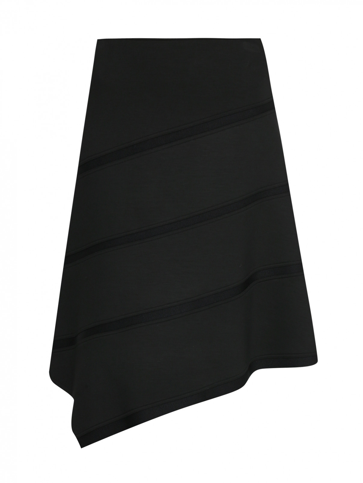 Юбка с ассиметричным низом Jil Sander Navy  –  Общий вид  – Цвет:  Черный