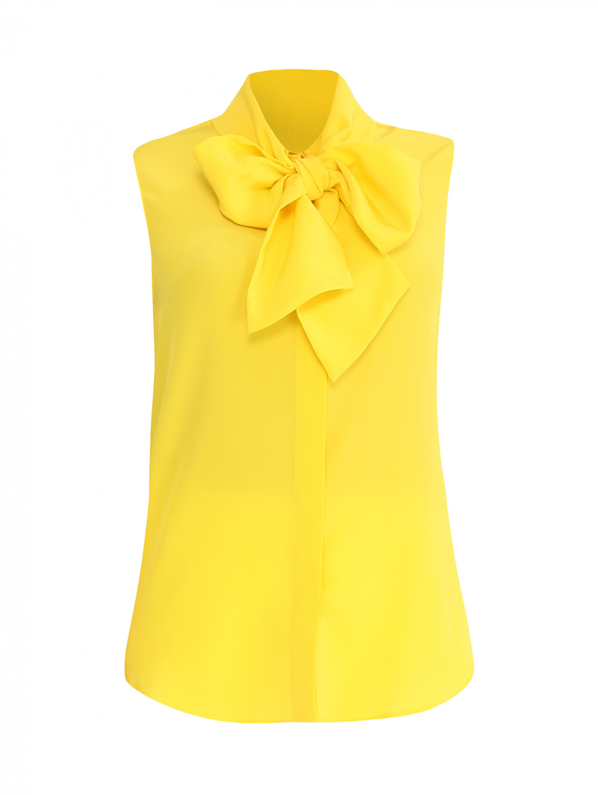 Шелковая блуза без рукавов Moschino Couture  –  Общий вид  – Цвет:  Желтый