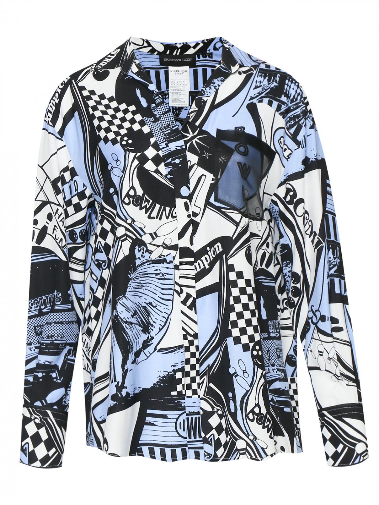 Блуза свободного кроя с узором Sportmax  –  Общий вид  – Цвет:  Узор