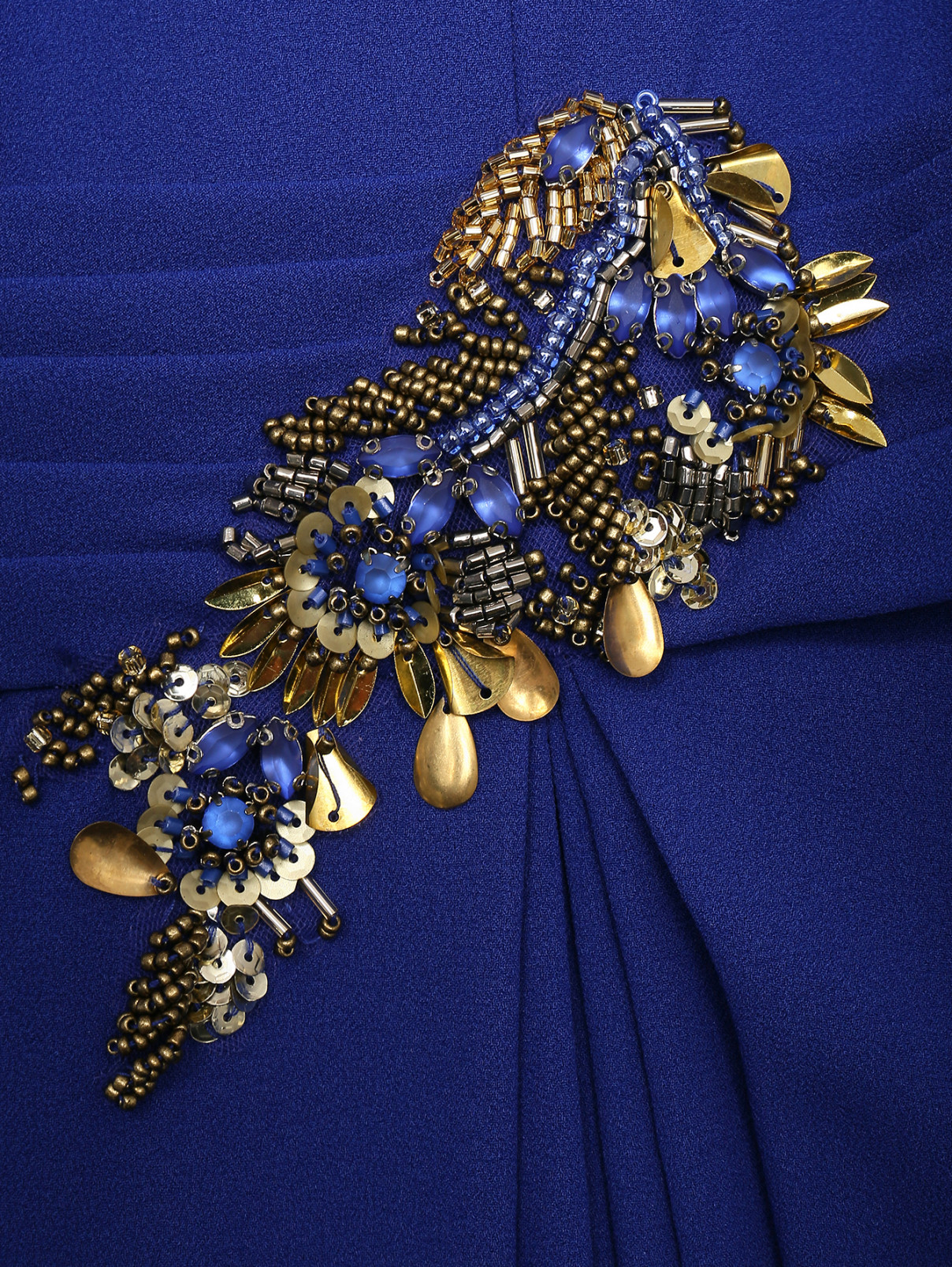 Платье миди, декорированное бисером Rosa Clara  –  Деталь  – Цвет:  Синий