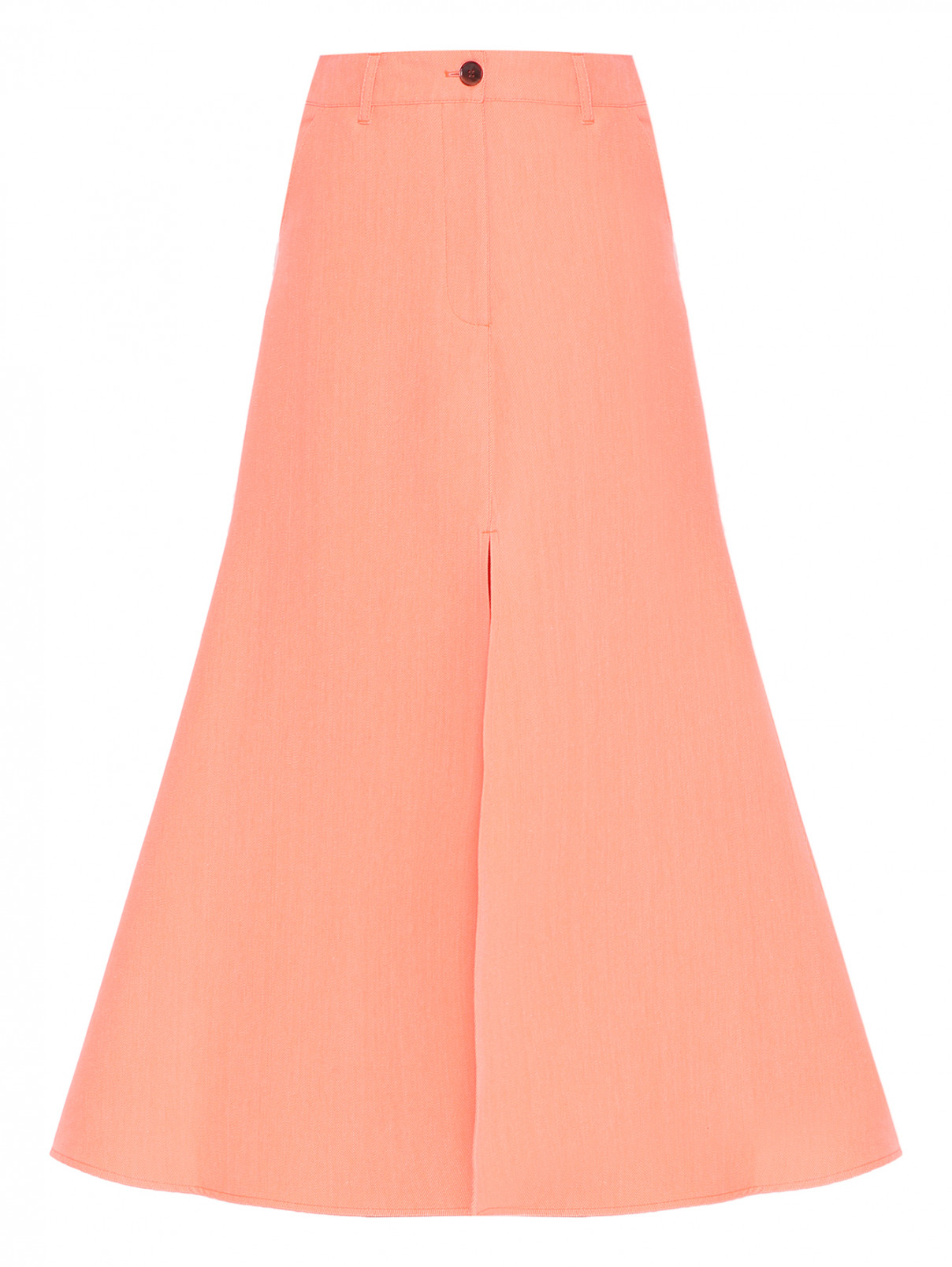 Юбка-макси с разрезом Essentiel Antwerp  –  Общий вид  – Цвет:  Оранжевый