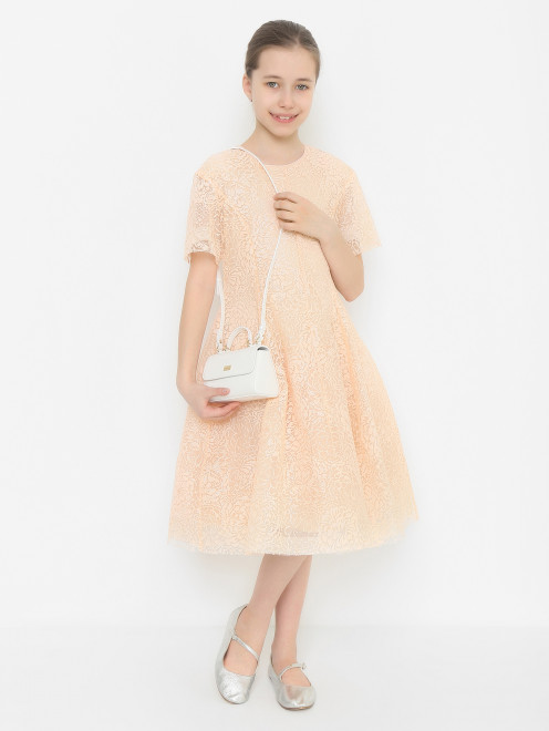Платье с блеском с коротким рукавом MiMiSol - МодельОбщийВид