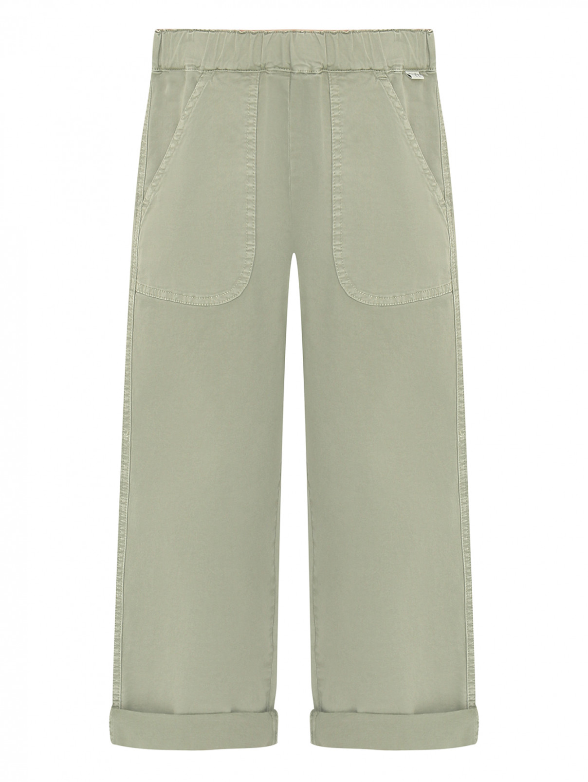 Хлопковые брюки с карманами Il Gufo  –  Общий вид  – Цвет:  Зеленый