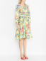 Платье миди из хлопка с цветочным узором Max&Co  –  МодельВерхНиз