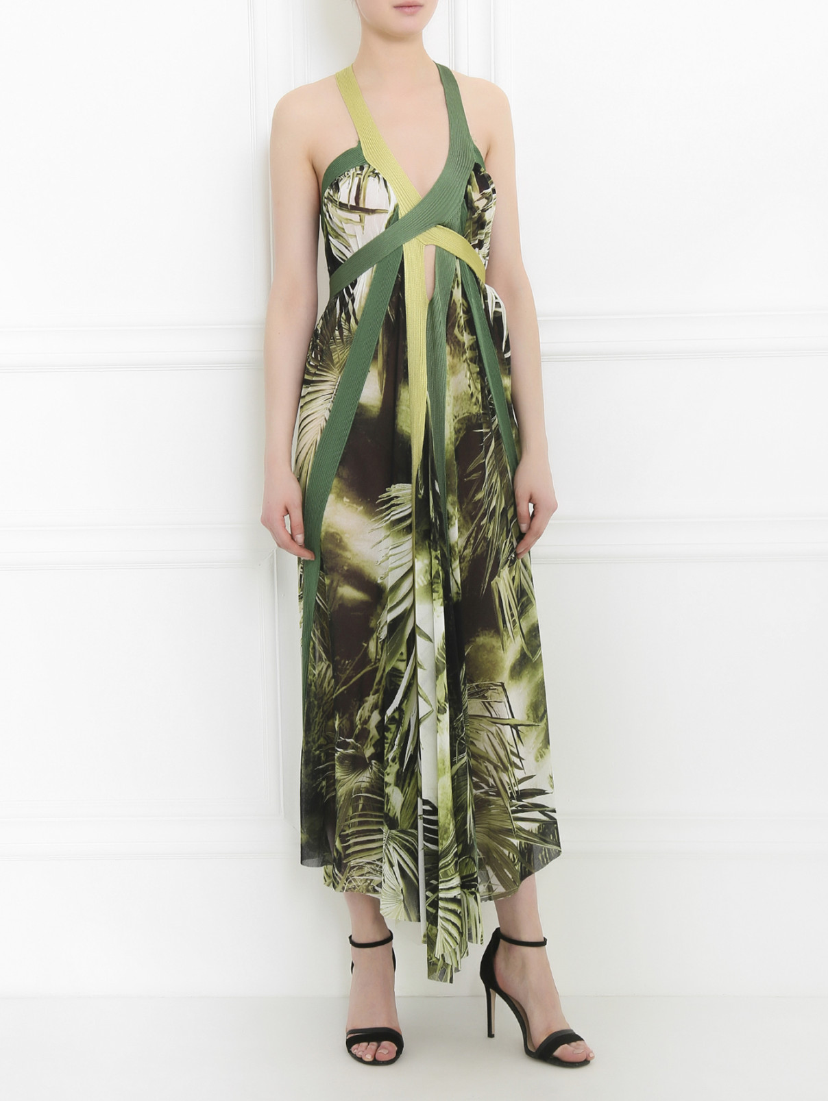 Платье-макси с узором Jean Paul Gaultier  –  Модель Общий вид  – Цвет:  Мультиколор