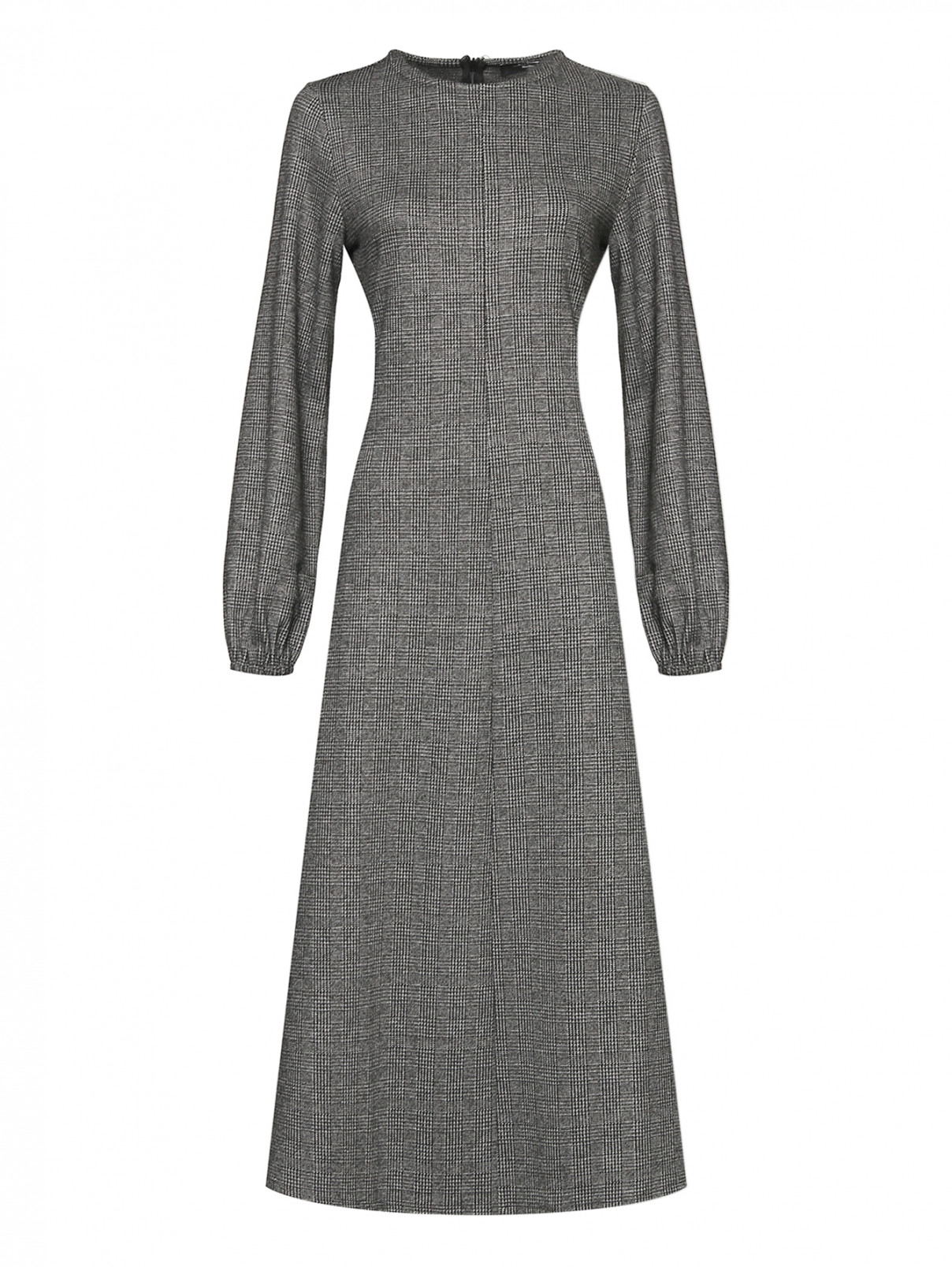 Трикотажное платье с узором Weekend Max Mara  –  Общий вид  – Цвет:  Серый
