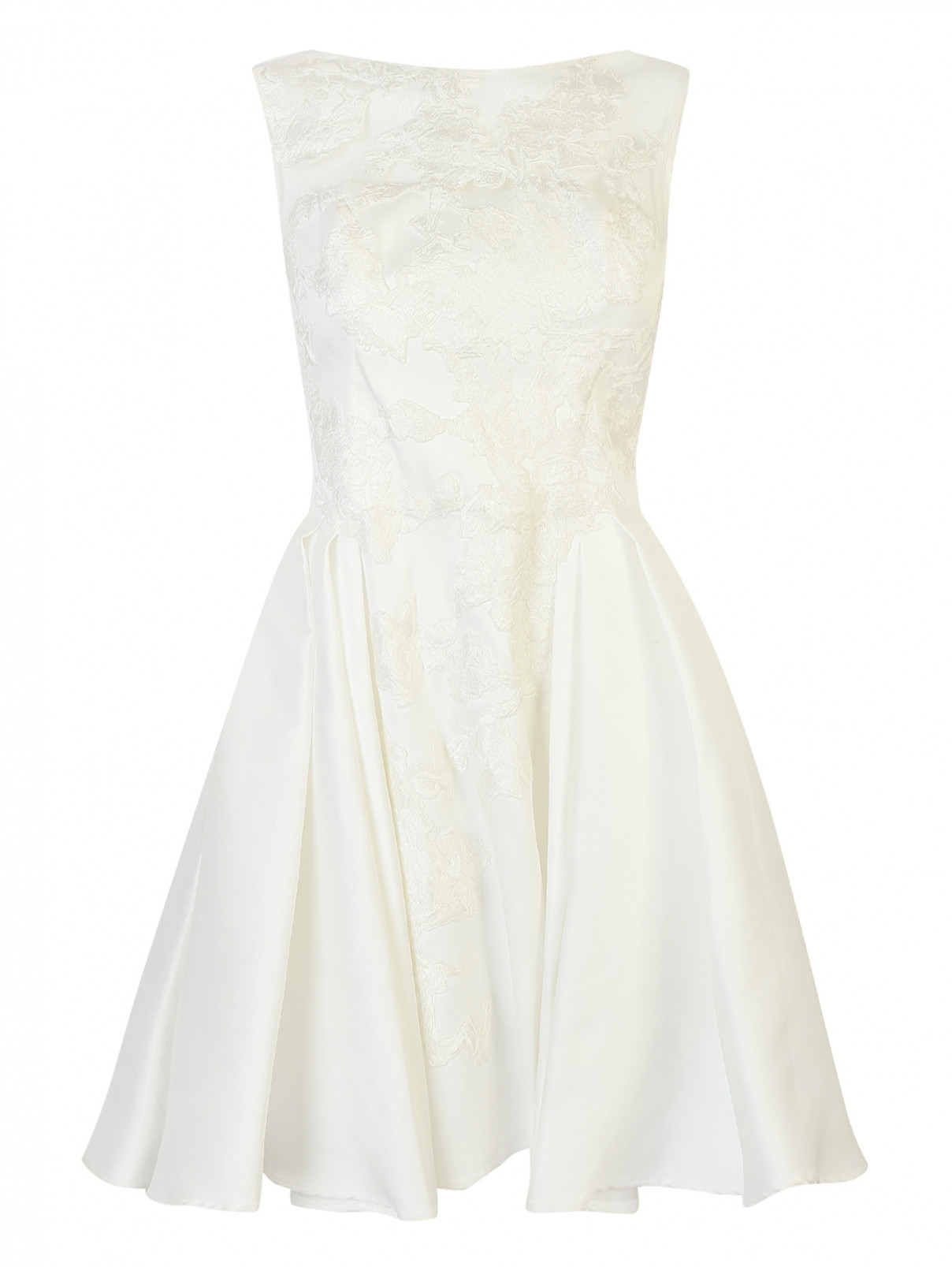 Платье из шелка с вышивкой Zuhair Murad  –  Общий вид  – Цвет:  Белый