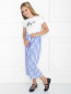 Брюки из хлопка в полоску Ermanno Scervino Junior  –  МодельОбщийВид