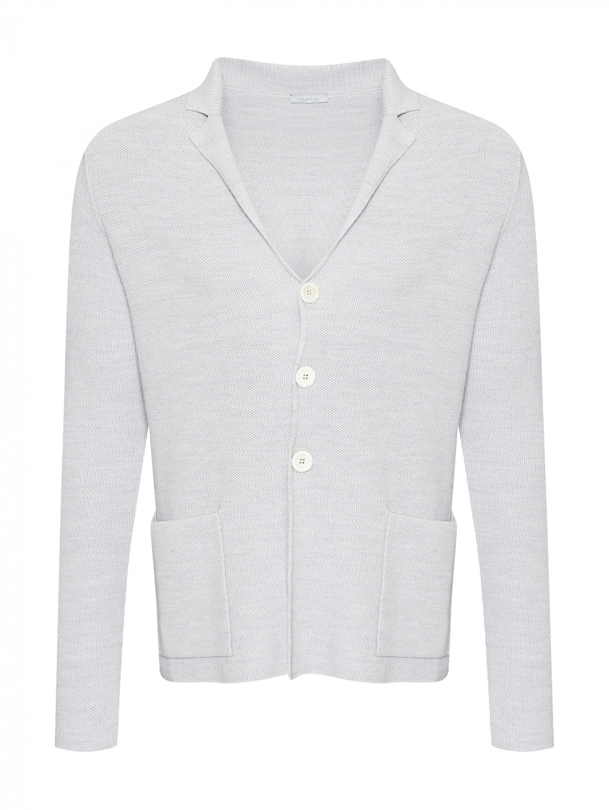 Трикотажный пиджак из шерсти Malo  –  Общий вид  – Цвет:  Серый