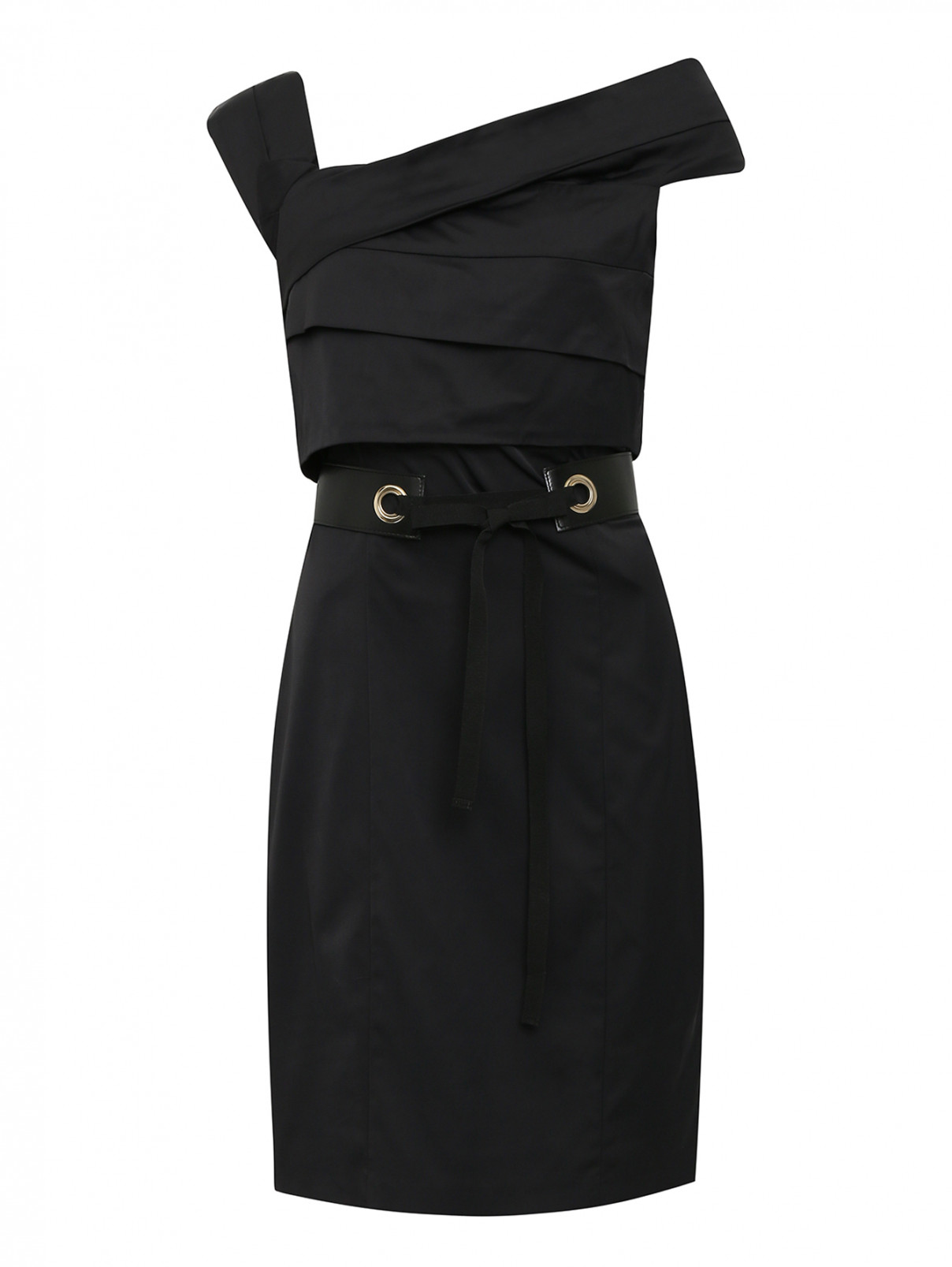 Платье-мини на поясе Guess by Marciano  –  Общий вид  – Цвет:  Черный