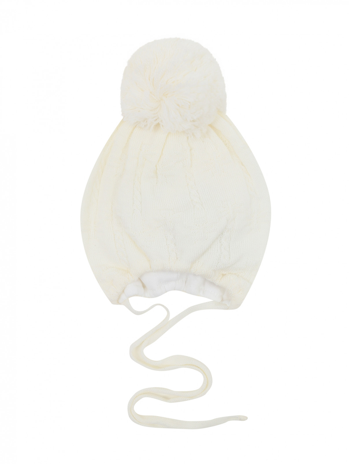 Шапка из шерсти с помпоном IL Trenino  –  Общий вид  – Цвет:  Белый