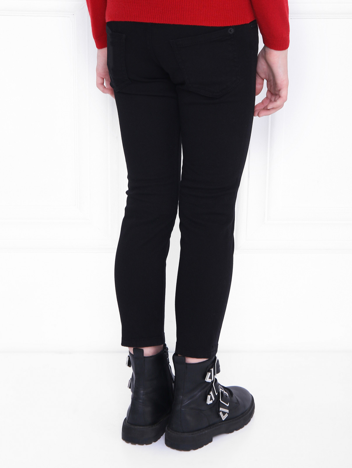 Однотонные укороченные джинсы Dsquared2  –  МодельВерхНиз1  – Цвет:  Черный