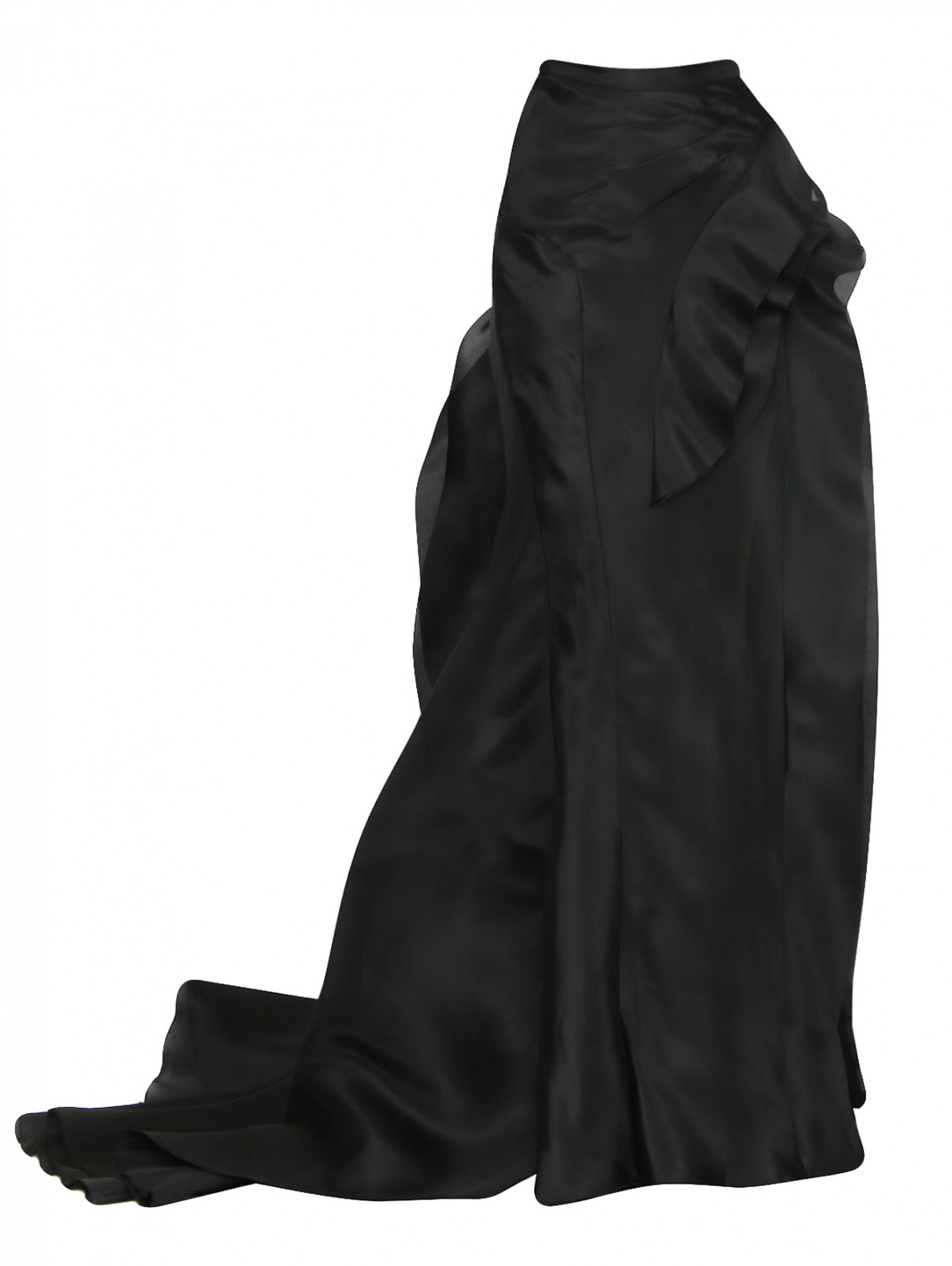 Юбка-макси из шелка Ermanno Scervino  –  Общий вид  – Цвет:  Черный