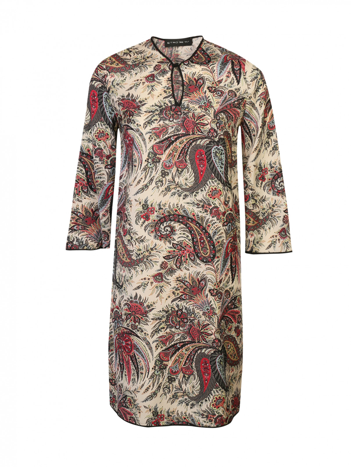Платье шерстяное с узором пейсли Etro  –  Общий вид  – Цвет:  Узор