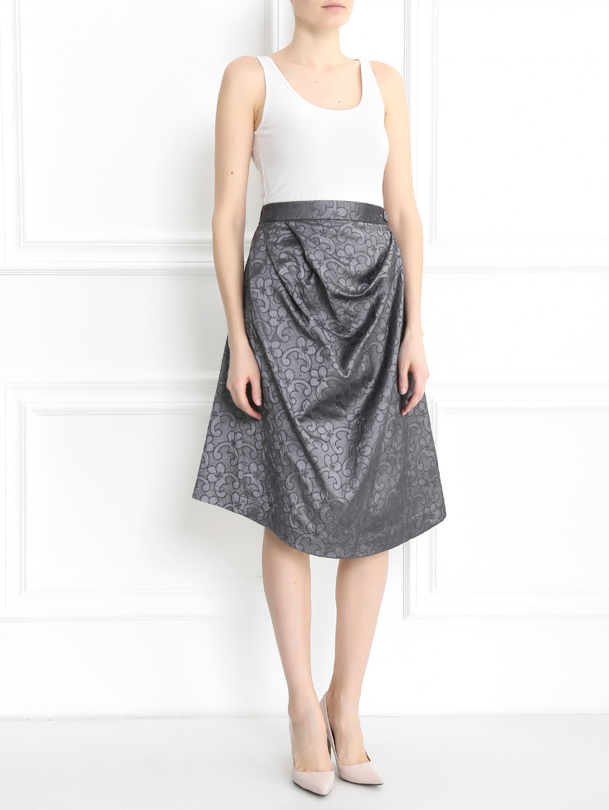 Асимметричная юбка с драпировкой Anglomania by V.Westwood  –  Модель Общий вид  – Цвет:  Серый
