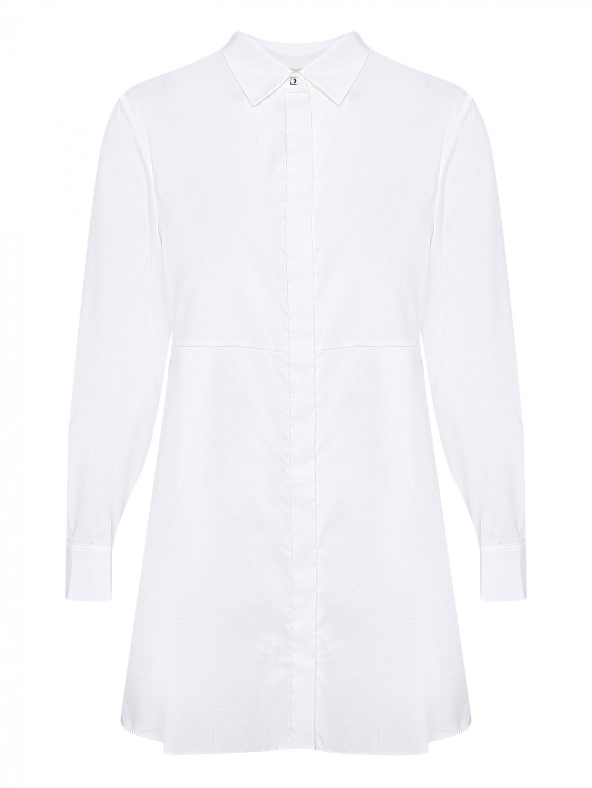 Удлиненная рубашка из хлопка Elena Miro  –  Общий вид  – Цвет:  Белый