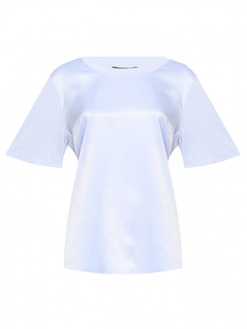 Комбинированная однотонная блуза Marina Rinaldi - Общий вид