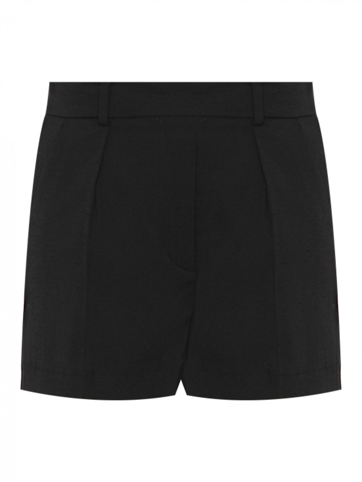 Однотонные шорты со стрелками Sportmax  –  Общий вид  – Цвет:  Черный