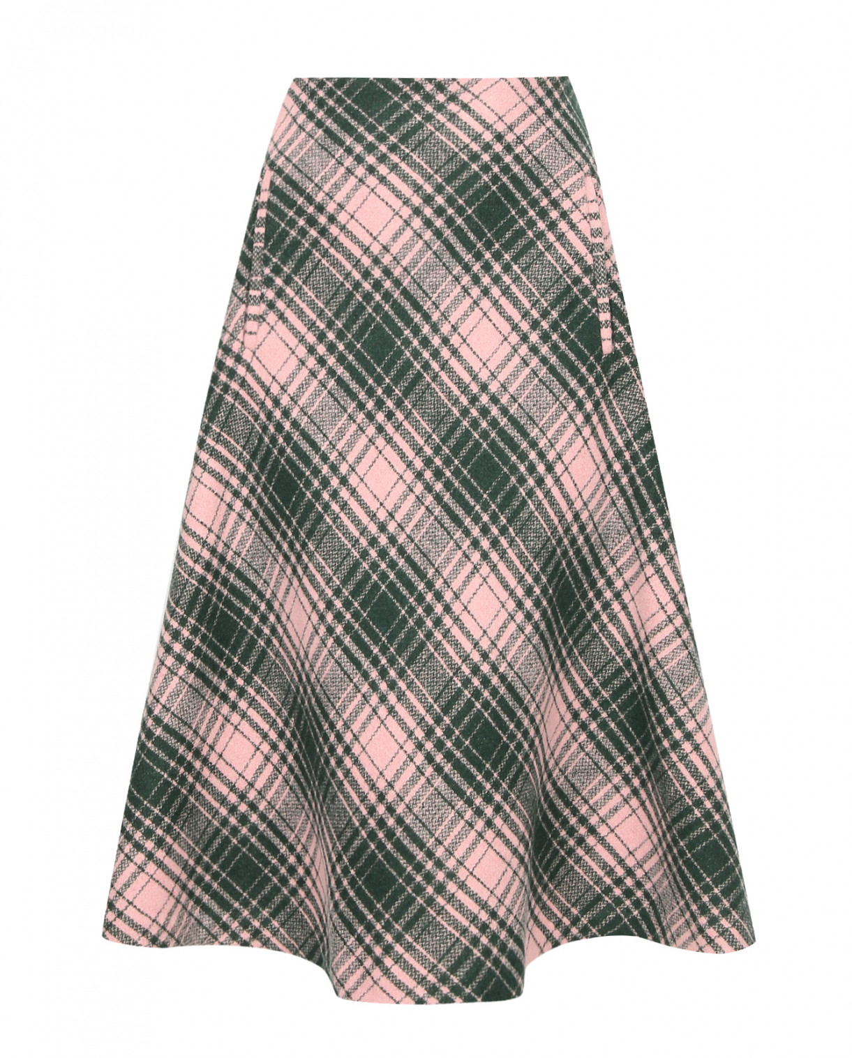 Юбка-миди из смешанной шерсти с узором "клетка" Paul&Joe Sister  –  Общий вид  – Цвет:  Розовый