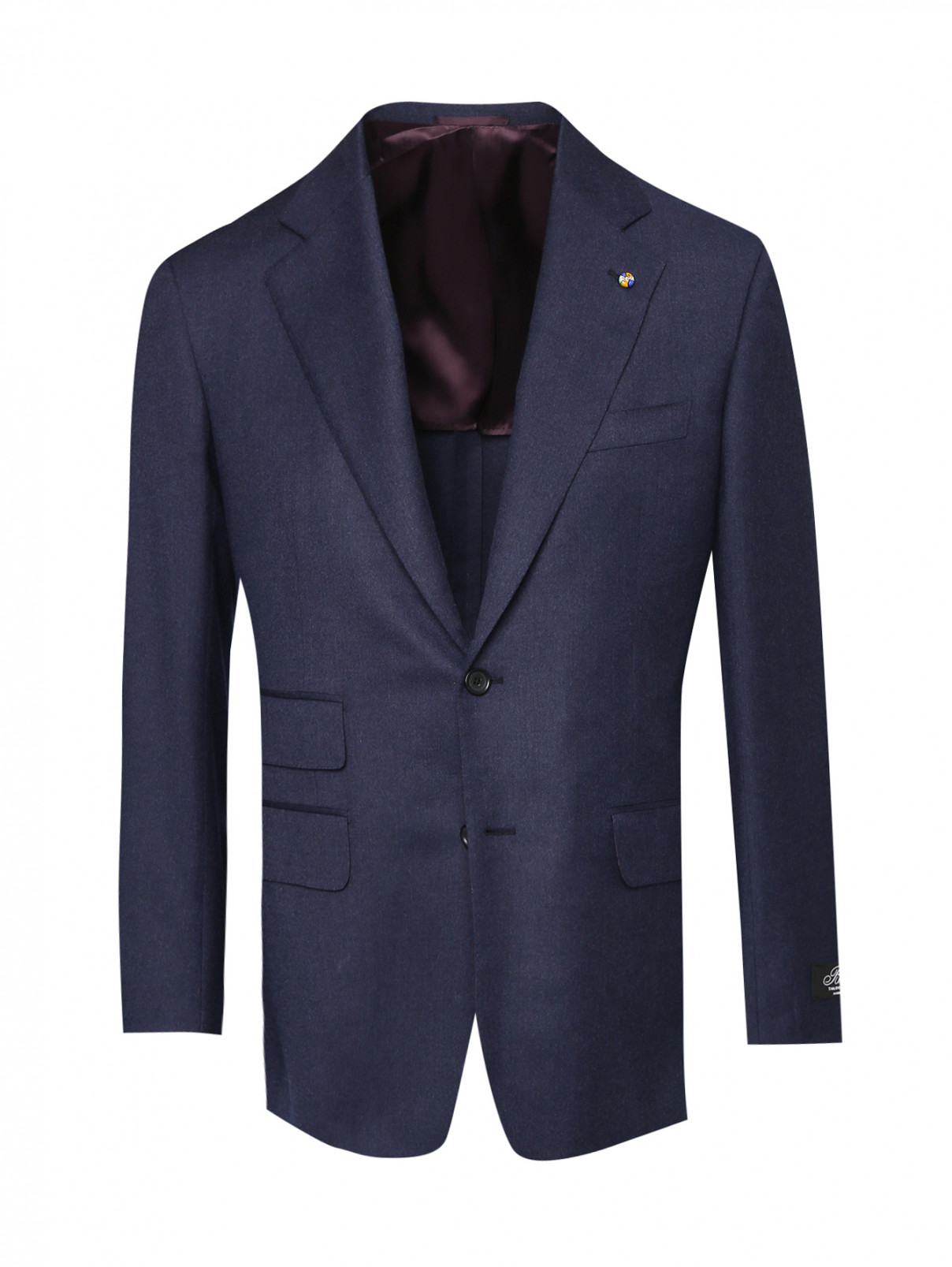 Пиджак из шерсти и шелка с накладными карманами Belvest  –  Общий вид  – Цвет:  Синий