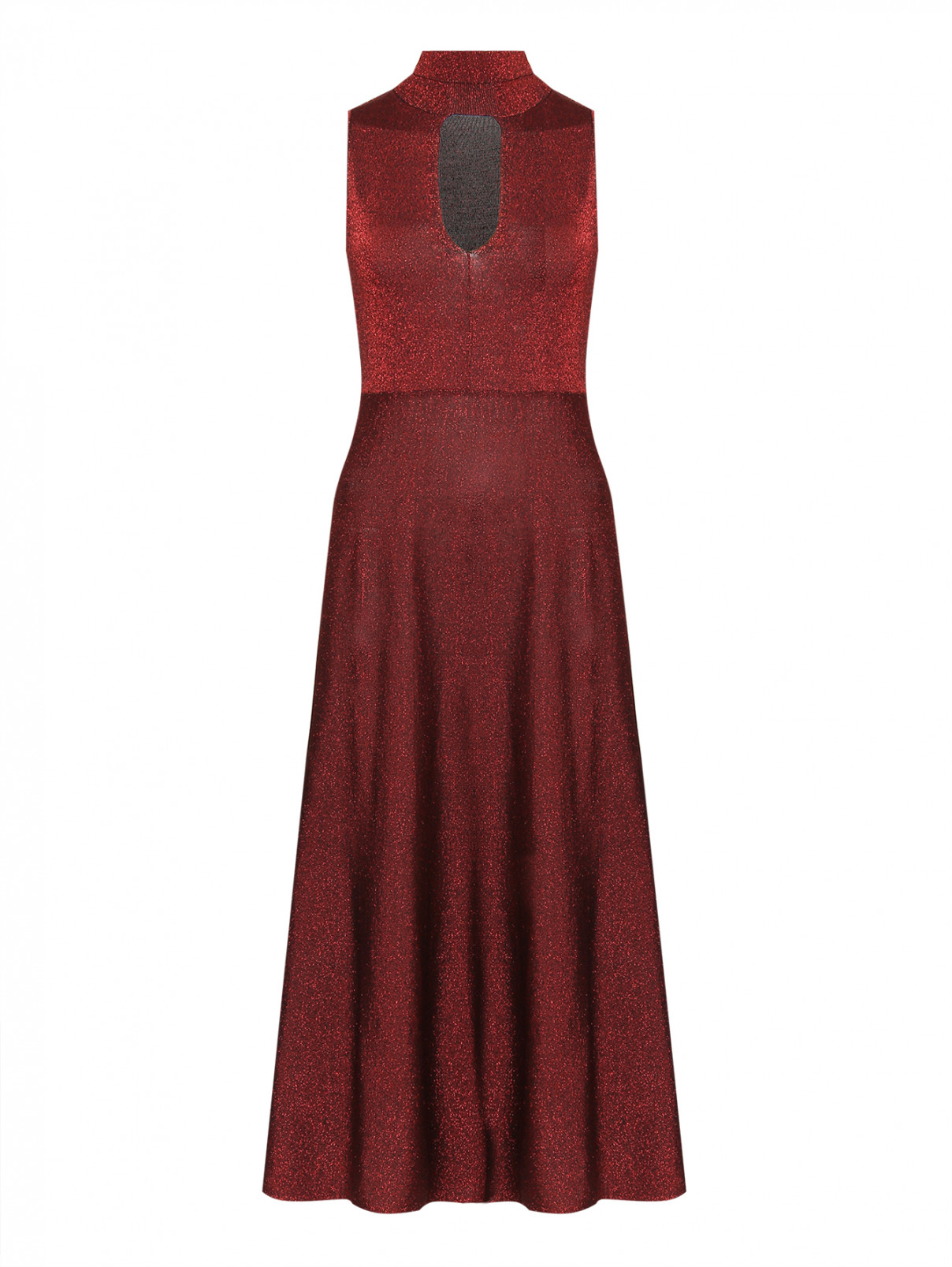 Платье-макси из люрекса PINKO  –  Общий вид  – Цвет:  Красный