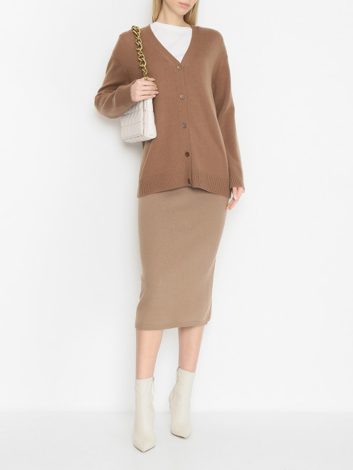 Кардиган из шерсти и кашемира на пуговицах Max Mara - МодельОбщийВид