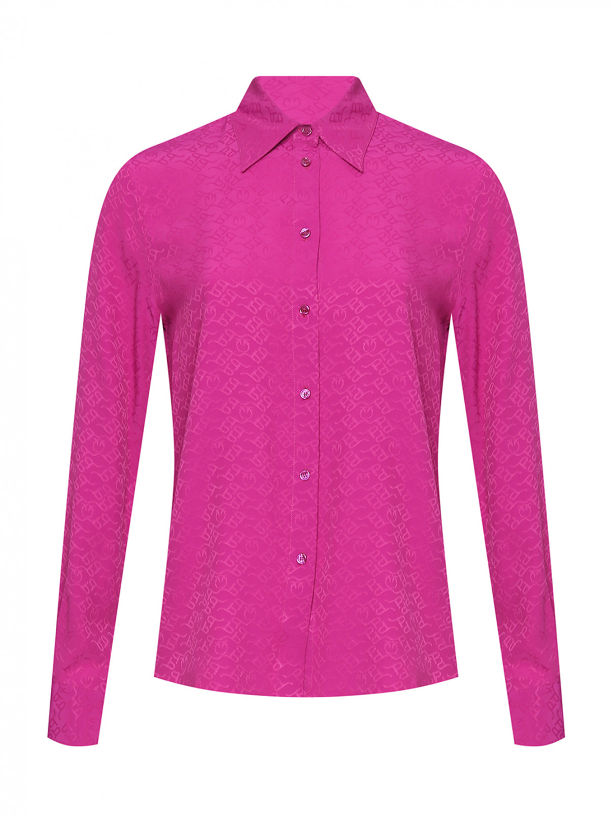 Блуза из смешанного шелка свободного кроя PINKO  –  Общий вид  – Цвет:  Фиолетовый