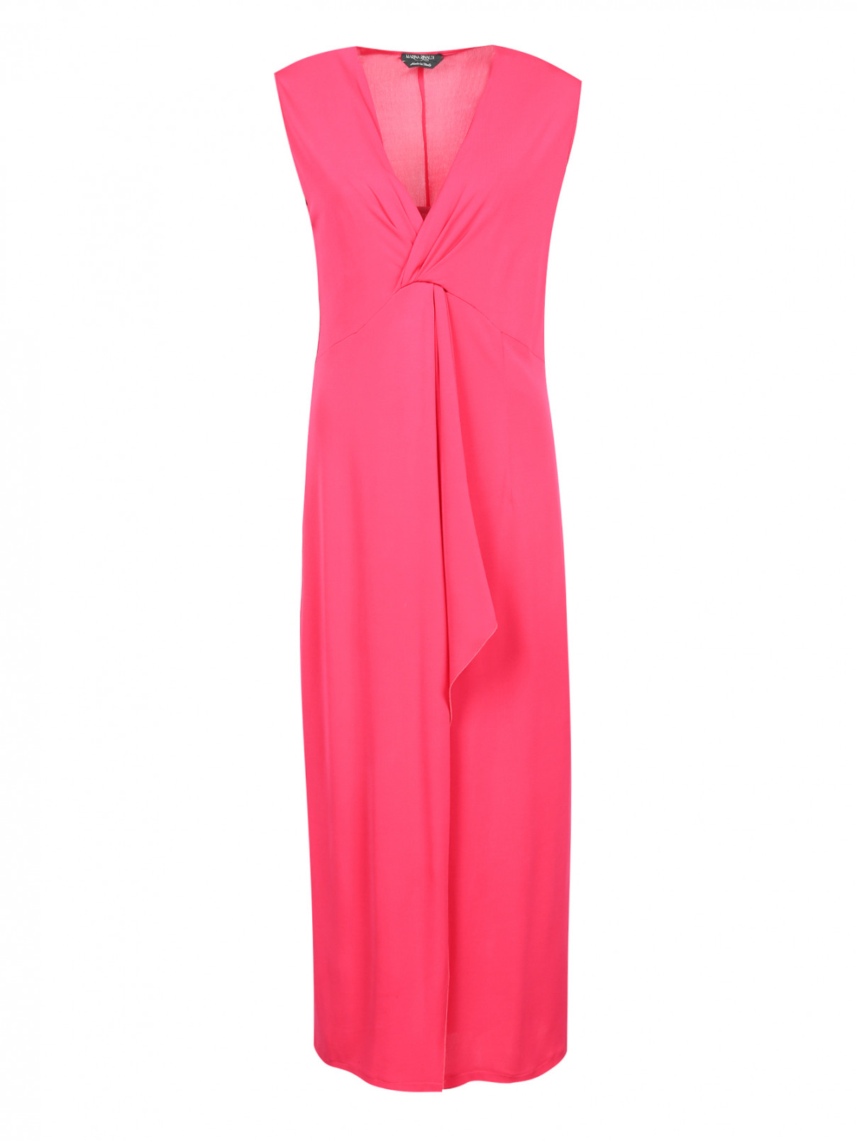 Платье-макси с драпировкой Marina Rinaldi  –  Общий вид  – Цвет:  Розовый