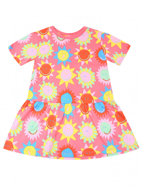 Платье из хлопка с узором Stella McCartney kids - Общий вид