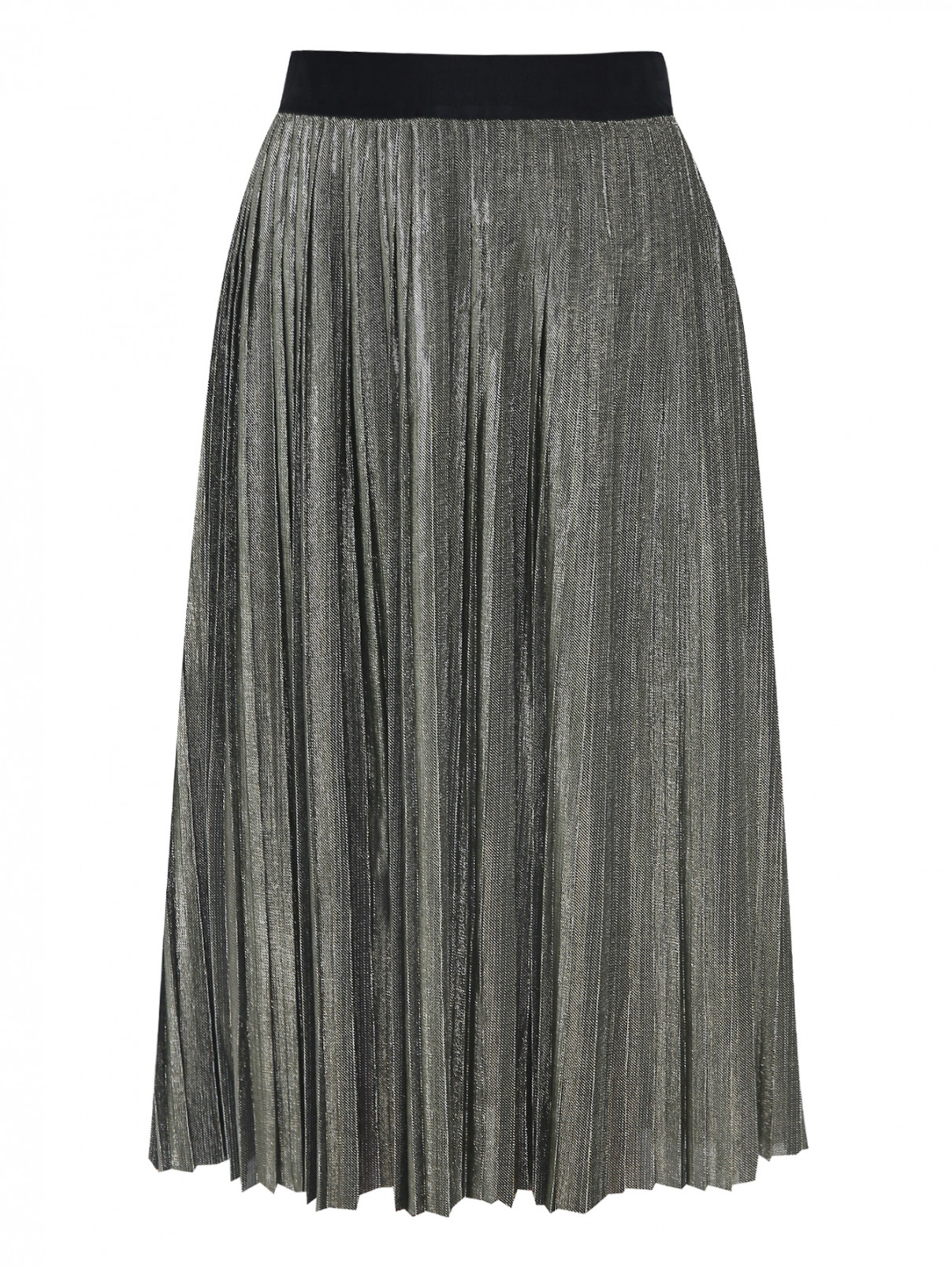 Плиссированная юбка на резинке Karl Lagerfeld  –  Общий вид  – Цвет:  Золотой