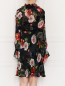 Платье из смешанного шелка с цветочным узором Luisa Spagnoli  –  МодельВерхНиз1